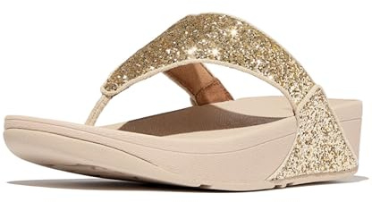 Fitflop Damen LULU Glitter Toe-Thongs Flipflop, Platin, 37 EU
