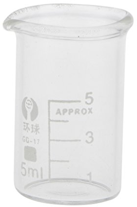 Niedrige Form Messbecher aus Glas, für Chemie, Labor, Glaswaren, 5 ml