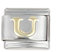 AKKi jewelry Charms Italian Gelaserte Alle Buchstabe Alphabet für Armband Classic, Silber Schmuck Italy Edelstahl Links Glider Kult modele für Basisarmband Glieder ohne Zirkonia Italy Italian charm U