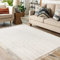 Lanffia Boho-Teppich, getuftete Baumwolle, Regenbogen, Wohnzimmerteppich, handgewebt, waschbar, Bauernhaus, Tribal-Bodenteppich für Eingangsbereich, Schlafzimmer, Küche, Beige
