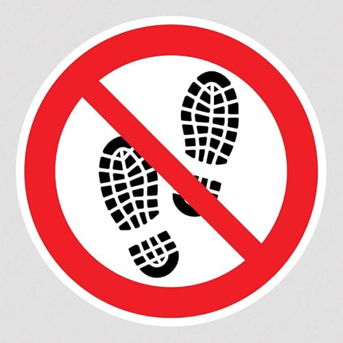 1 Autocollant de 5 CM Panneau Interdit aux Chaussures