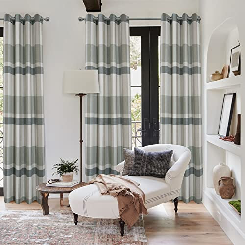 always4u Verdunkelungsvorhänge, schallisolierend und thermisches Futter, energiesparend, für Wohnzimmer, Schlafzimmer, Büffelkaromuster, modern und künstlerisch, 140 x 245, 2 Stück
