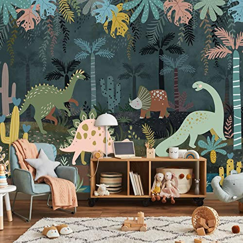 Sedomax Moderne benutzerdefinierte abnehmbare akzeptierte Cartoon Dinosaurier Wald Kinder Tapeten für Wohnzimmer Tapeten Home Decor