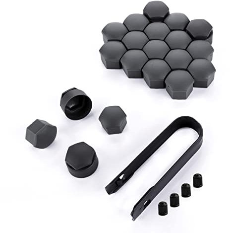 LST 20x Felgen Radschraube Abdeckkappen Set 17 mm Anthrazit diebstahlhemmend