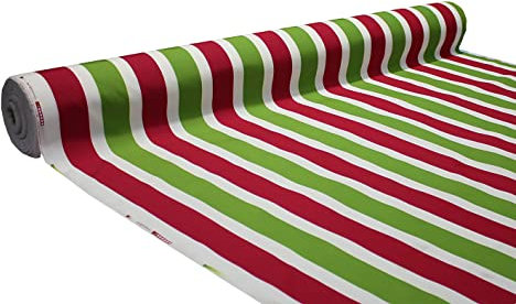 tukan-tex Wasserdichter Stoff Premium PU/WD Outdoor Stoff Gewebe Markisenstoff/Zeltplane (Weiß Grün-Rot)