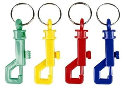 4 mousquetons - Plastique - Assortiment couleur - Porte-clés - Cogex