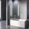 WOWINNE Duschwand für Badewanne 100x140 CM, Badewannenaufsatz Duschwand Schwarz 2-teilig Faltbar 6 mm NANO ESG Sicherheitsglas Duschabtrennung Badewanne