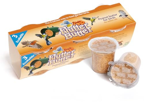 Peanut Butter for Birds - Jacobi Jayne Flutter Butter EcoRefills - Original Flavour Wild Bird Food - Ultra-Convenient Eco-Friendly Bird Feed - Pack of 3 Refills, Original