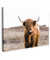MuchoWow© Leinwand Bilder Groß 120x80 cm XXL Wanddeko Wohnzimmer Aesthetic Room Decor Deko Zimmer Wandbilder Modern Fotogeschenke Schottisches Hochlandrind - Landschaft - Kuh Bild - Braun - Natur