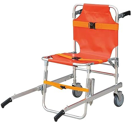 CMYUN Treppenlift Treppensteiger Rollstuhl Patiententreppenstuhl mit Verstellbarem Griff, EMS-Transportstuhl/Medizinischer Notfallevakuierungsstuhl, Faltbarer Sicherheitsrollstuhl Zum Treppensteigen