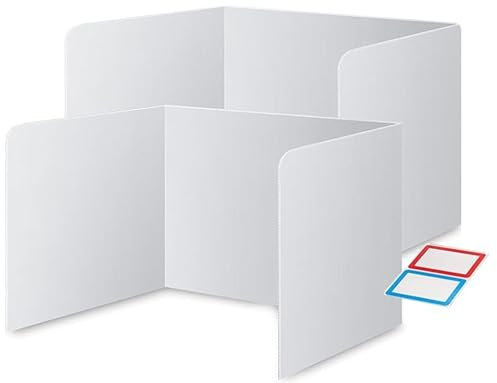 vicusse Cloison de séparation de bureau - Brise-vue - Pour l'école - Pliable - En forme de U - Pour bureau, étude, école primaire - Brise-vue - Panneau de séparation