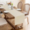 AooHome Tischläufer Beige 40X180cm, Tischdeko Leinen-Optik Abwaschbar Tischband aus Polyester Wasserabweisend mit Lotuseffekt, Dauerhaft Kratzfest für Esszimmer Hochzeiten Party Weihnachten