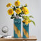 ARNIS 2 Stück hohe Blumenvasen, Blau und Gold, dekorative Vasen für Wohnzimmer, Couchtisch, Küchendekoration, 26,7 cm + 21,6 cm, ARN230387BL