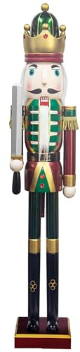 KI Store 120 cm Weihnachten Nussknacker Lebensgröße Groß XXL Holz Nussknacker Figur Weihnachtsdekoration (König)