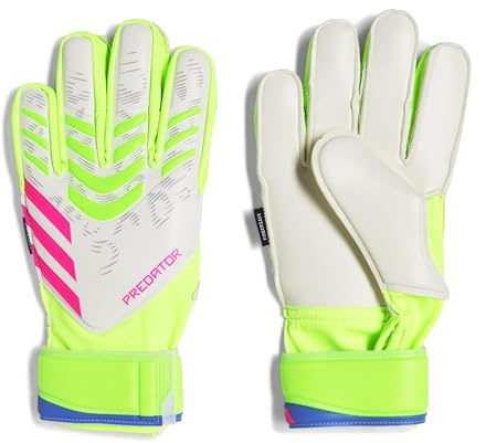 adidas Match Predator Fingersave Goalie Guanti da calcio Unisex Adulto Lucid Limone Bianco/Rosa Lucid Taglia 4