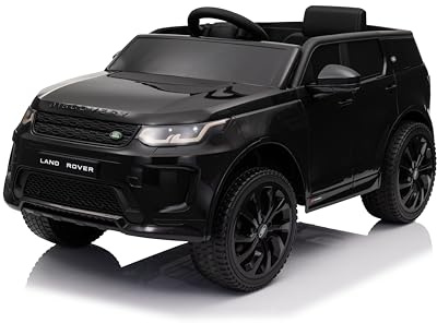 Baroni Toys Macchina Elettrica per Bambini Land Rover Range Rover Baby car Elettrica Full Optional Nera, Auto Telecomandata con Sedile e Porte Apribili, Doppio Motore 12V, Carico fino a 25 Kg