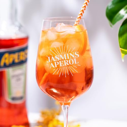 Aperol Spritz Vetro Personalizzato Con Nome | Bicchiere da Vino Con Incisione | Regali di Compleanno