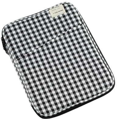 Tooe Gingham Puffy Laptop Sleeve 11-13 Inch Y2K Coquette Carrying Laptop Bag Fairycore Cover Pouch Sleeve Computer Liner Bag (13-14 inch,Black)