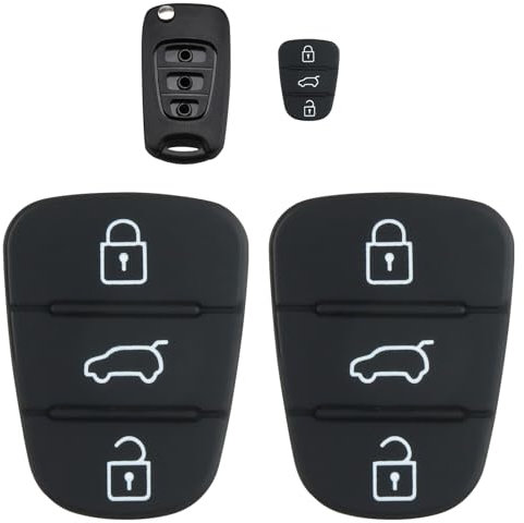 Mewflew 2er-Set Autoschlüsselhülle aus Silikon – kompatibel mit Jeep, Kia Sportage, Cee'd, Picanto, Rio und Hyundai i10, i20, i30, ix20, ix35 – Fernbedienung mit 3 Ersatztasten