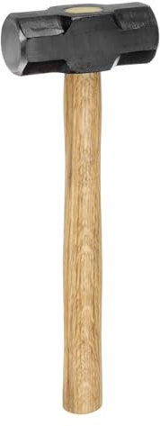 sourcing map Engineers Hammer 4 Lb Powerful Strike Double Flat Face Sledge Forging Hammer with Comfortable Grip for Home Improvement Industry Repair Woodworking, Black Yellow
