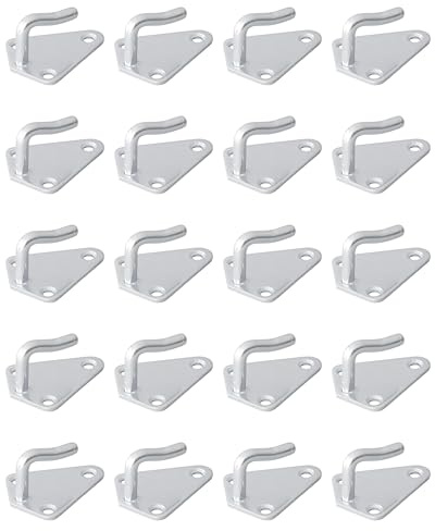 MULTIBROS 20er Set Planenhaken Metall 40x45mm geschweißt – Dreilochhaken verzinkt für Anhänger, Plane & Netz – Robuste Netzhaken zur Ladungssicherung – Abspannhaken für Expanderseile & Gummiseile