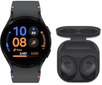 Samsung Galaxy Watch FE, Smart Watch, Bluetooth, 40mm, Black, 3 Year Manufacturer Extended Warranty with Galaxy Buds FE Wireless Earbuds, Graphite, 2 Year Manufacturer Extended Warranty (UK Version)