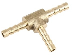 INFINAUTO Raccord cannelé en T pour tuyau d'air, eau, huile - 4 mm - Design élégant