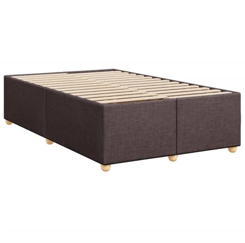 vidaXL Bettgestell, Bettrahmen mit Lattenrost, Polsterbett Bett für Schlafzimmer, Doppelbett Schlafzimmerbett, Dunkelbraun 120x200cm Stoff