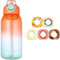 Luft-Wasserflasche 1000 ml - Duft-Wasserflasche mit 5 Luft-Wasser-Aroma-Pods - Auslaufsicherer Sport-Wasserbecher mit Strohhalm - Geeignet für Outdoor-Sport-Geschenke von Freunden-Ges (Orange)