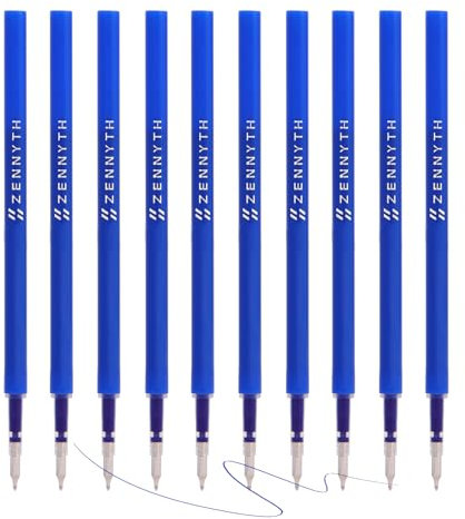 MengRan Gelschreiberminen für Click-Stifte, 0,5 mm Spitze, feine Spitze, schnell trocknende Tinte, kompatibel mit Pilot G2 (Original Gel-Tintenminen, 10 Stück, blaue Tinte)