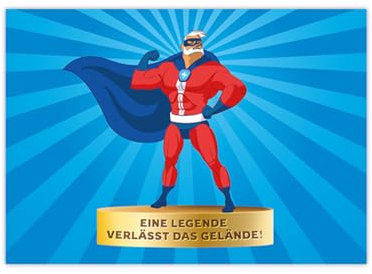 Minkocards Glückwunschkarte Abschiedskarte Karte Rente Ruhestand Pension mit Umschlag in XXL-Format A4 lustige Klappkarte für Kollegen Männer Vater Chef Opa Abschied