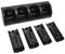Station de Charge 4 en 1 pour Télécommande Wii, Station de Chargement avec 4 Batteries Rechargeables de 2800 MAh et Câble USB (Black)