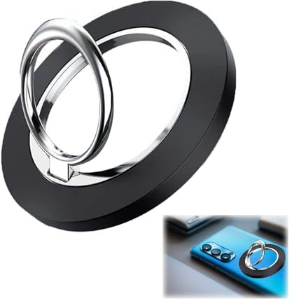 Handy Ring Halterung Magnetisch, 360°Drehbar als Ständer Ringhalter Handy, alle Smartphone (Schwarz)