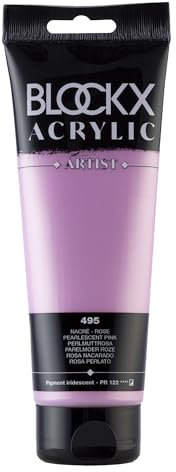 Blockx 61495BXC Acrylique Fine Semi-opaque et Satinée - Nacré - Rose Pigment iridescent/PR 122 - 250ml