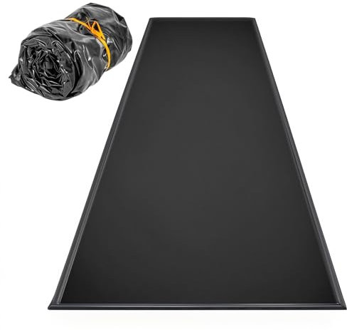 Yokawe Tapis de sol de garage 2,1 x 5,5 m – Tapis en caoutchouc d'huile absorbant pour sous voiture et allée, lavable et réutilisable, protège contre les taches et les déversements d'huile – Noir