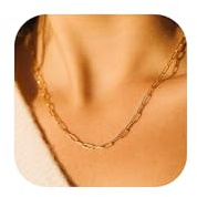 925 Silber Verschluss Gold Ketten Halskette Gliederkette für Damen | 16K Gold Halsreif Schlichte Kette für Damen, anlaufgeschützter Schmuck Kette mit Verschluss 14/16/18/20