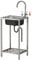 Inox Lavabo Autonome Extérieur,60x45x80cm Evier De Cuisine Intérieur Commercial Évier Avec Robinet D'eau Chaude/Froide Pour Buanderie/Camping/Restaurant/Garage,Montage facile