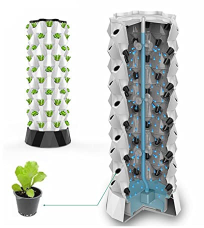 SOFTTO Équipement hydroponique Système hydroponique Vertical Tour d'ananas jardinière Intelligente Serre de Jardin aéroponique for Herbe de Fleur végétale Jardin intérieur