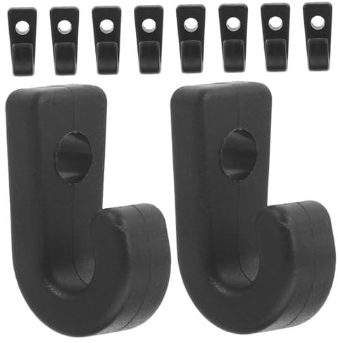 TOKIDNY 10pcs Kayak Bungee Hooks Set Shaped Hanging Canoe Hooks for Secure Gear Storage for Outdoor Lashing Kayak Supplies and Accessories