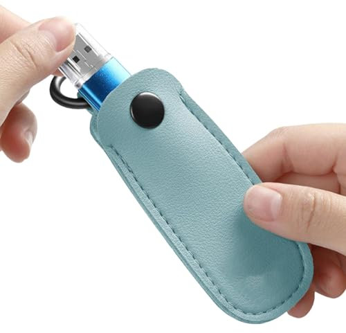 Leder Schutzhülle Für USB-Stick, Schlüsselanhänger Aufbewahrungstasche Für Flash-Laufwerke, Stiftlaufwerk Schutzhülle Speicherstick Hülle Für Studenten, Lehrer 9x3,2 cm