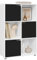 WOLTU Bücherregal Bücherschrank Standregal Aufbewahrungsregal Raumteiler Büroregal Aktenschrank, mit 3 Türen 6 Fächern, 59,6x91x29 cm, Weiß+Schwarz, SK001wsz