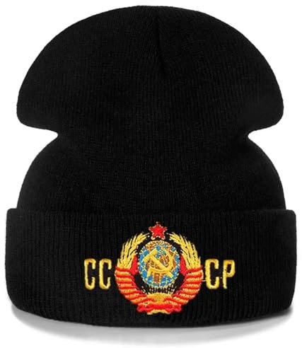Strickmützen Hüte Mützen Caps Beanie Mütze Beanie Lässige Stickerei UDSSR Mütze Baumwolle Flexible Warme Beanie Mützen Für Herbst Winter Russland Gestrickte Hip-Hop Beanie Mütze Unisex 36-