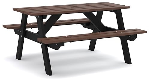 BrackenStyle Eco Harry Picnic Table, 6 Seat, 145cm | 100% Recycled Plastic