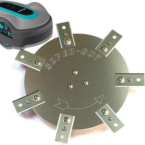 Messerscheibe für Gardena Sileno life 750/1000 Edelstahl/Aluminium - 7 feststehende Ceranfeldschaber Klingen - Mähroboter Ersatzteil - Heavy Duty! Mähroboter Tuning Messerteller