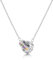Linawe Edelsteine Anhänger Silberkette Damen Schmuck, Halskette Kettenanhänger Silbern, Silberschmuck Edelstahl Kette Set Jewelry, Geburtsstein Kristall Modeschmuck Collier, Geschenk für Frauen