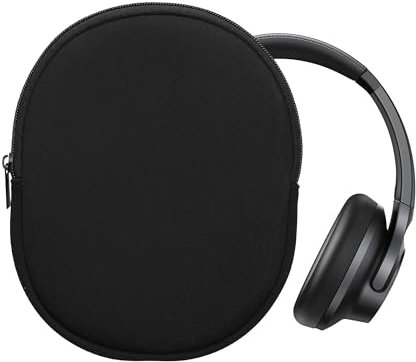 kwmobile Cover Compatible with Anker Soundcore Q20i Case - Neoprene Headset Cover - Pouch w/Zipper - Black