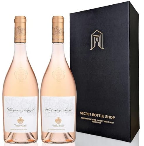 Whispering Angel Rose Hamper from Secret Bottle Shop | Wine Gift Set for Birthdays, Valentines, Mothers Day & Fathers Day