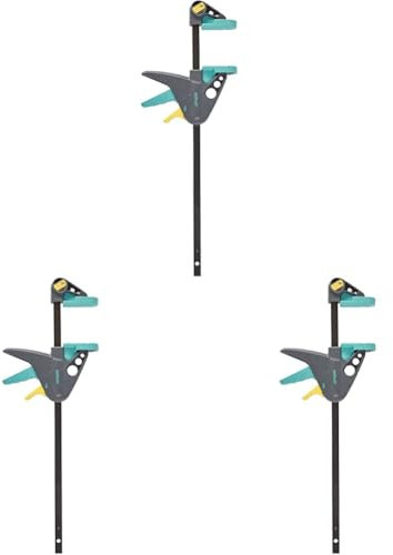 wolfcraft 3457000 - Serre-Joint à une Main EHZ 65-300 mm - Saillie 65 mm - Ouverture 300 mm - Force de Serrage max. 90 km (Lot de 3)