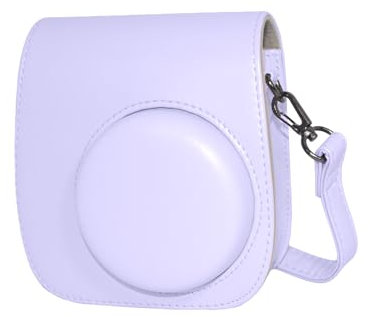 Aisnyho Instant Camera Case for Fuji Instax Mini 12 11 9 8,PU Leather Protective Case Storage Cover with Shoulder Strap (Lilac Purple)