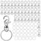 70 PCS Keyring Rings Hoops with Swivel Lobster Clasps,35Pcs Metal Clips and 35Pcs Keyring Key Chain Hooks,with Split Rings for Handmade Accessories of Jewellery,Silver